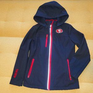 San Francisco 49ers Softshell Fleece Jacket w/ Rem Hood - Womens Small (SFN0013)
